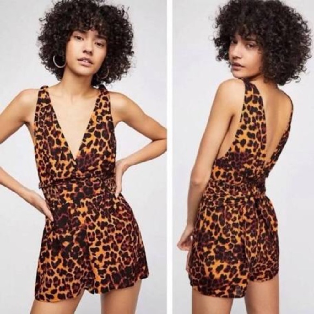 Free People NWT Leopard Romper